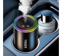Ambientador inteligente para coche, difusor de ambientador de coche con proyección de cielo estrellado y perfume de 50 ml, encendido/apagado automático, difusor de aroma recargable ajustable de 3