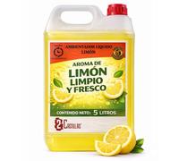 Ambientador Líquido Limón Aroma Refrescante y Duradero Para Hogar Oficina Cocina Bares Baños Establecimientos Garrafa 5 Litros Industrial Uso Profesional Pulverización Directa Alta Permanencia