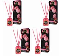 Ambientador Mikado Pack 4 - Fresa con Nata - Difusores de Varillas Estilo Ámbar para Hogar, Oficina o Regalo