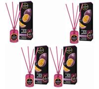 Ambientador Mikado Pack x4 - Aroma Frutas de la Pasión - Varillas Difusoras - +45 Días - Ambar perfums