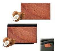 Ambientador para coche, 2 unidades de ambientadores para coche, difusor de aroma de madera con aroma a coco y clip, eliminador de olores, aroma de coche de larga duración, adecuado para coche, SUV y
