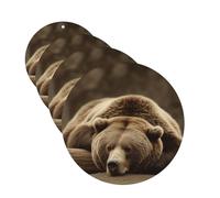 Ambientador para coche, 4 piezas, ambientador para coche, tabletas de aromaterapia, oso, dormir, fragancia, tarjetas perfumadas, divertidas hojas colgantes para dormitorio, armario, zapatero