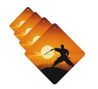 Ambientador para coche, 4 unidades, ambientador para coche, aromaterapia, tabletas, silueta de sol y karate, tarjetas perfumadas, divertidas hojas colgantes perfumadas para dormitorio, armario,