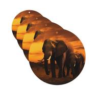 Ambientador para coche, 4 unidades, ambientador para coche, tabletas de aromaterapia, atardecer, padres e hijos, elefante, tarjetas perfumadas, divertidas hojas colgantes perfumadas para dormitorio,
