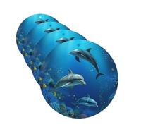 Ambientador para coche, 4 unidades, ambientador para coche, tabletas de aromaterapia, delfines del mundo submarino, coral, tarjetas perfumadas, divertidas hojas colgantes para dormitorio, armario,