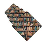 Ambientador para coche, 4 unidades, ambientador para tabletas de aromaterapia de coche, estantería de dibujos animados, gusano de biblioteca, tarjetas perfumadas, divertidas hojas colgantes perfumadas