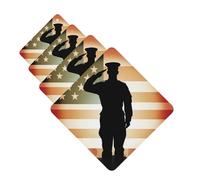 Ambientador para coche, 4 unidades, para tabletas de aromaterapia, agradecimiento, soldado, saludo, bandera de América, tarjetas perfumadas, divertidas hojas colgantes para dormitorio, armario,