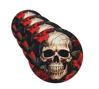 Ambientador para coche, 4 unidades, para tabletas de aromaterapia, calavera, rosa, rojo, fragancia, tarjetas perfumadas, divertidas hojas colgantes para dormitorio, armario, zapatero