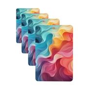 Ambientador para coche, 4 unidades, para tabletas de aromaterapia, color arcoíris, ilustración abstracta, fragancia, tarjetas perfumadas, divertidas hojas colgantes para dormitorio, armario, zapatero