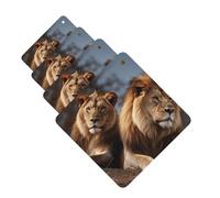 Ambientador para coche, 4 unidades, para tabletas de aromaterapia, dos leones, tarjetas perfumadas, divertidas hojas perfumadas para dormitorio, armario, zapatero