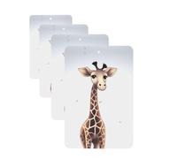 Ambientador para coche, 4 unidades, para tabletas de aromaterapia, lindas jirafas, tarjetas perfumadas, divertidas hojas colgantes para dormitorio, armario, zapatero