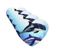 Ambientador para coche, 4 unidades, para tabletas de aromaterapia, orca, ballena, colgante, fragancia, tarjetas perfumadas, divertidas hojas colgantes para dormitorio, armario, zapatero