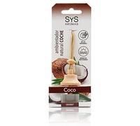 Ambientador para Coche Aroma Coco. 7ml. Elimina y Absorbe los Malos Olores. Difusor de fragancia con olor a coco. Accesorio coche interior. Ambienatdor con colgador.
