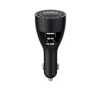 Ambientador para coche, cargador de teléfono de 2 puertos, adaptador difusor de con carga rápida, ideal para viajes por carretera, camiones, SUV, RV, smartphone, eliminación de olores, 1.5 x