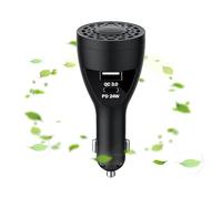 Ambientador para coche, cargador de teléfono USB C, adaptador de cargador de teléfono celular de 2 puertos, eliminador de olores para la mayoría de teléfonos inteligentes, viajes por carretera