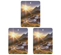 Ambientador para coche con aroma a paisaje de amanecer en la montaña (paquete de 3) (aroma a lavanda/océano/té blanco) para coche o casa.