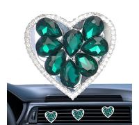 Ambientador para coche con clip de ventilación, corazón de amor con diamantes de imitación, ambientador para ventilación de coche, removedor de olores imprescindible para sedán, camión, minivan