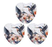 Ambientador para coche con diseño artístico de lirios, pájaros y acuarelas (paquete de 3) (aroma a lavanda, océano y té blanco) para coche o casa.