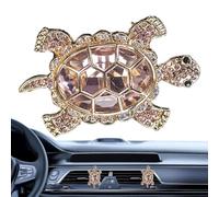 Ambientador para coche de tortuga, 5,6 x 3,5 cm, aleación de zinc, clip de ventilación con cristales de estrás, bonito de animales, perfecto para decoración de salpicadero, diseño de interiores