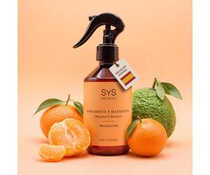 Ambientador Pulverizador Bergamota y Mandarina 1991 - 300 ml - SYS Aromas | Spray Concentrado - Aroma Cítrico y Herbal - Fragancia Duradera, Elimina Olores - Ideal para Hogar, Oficina, Baño - 300 ml