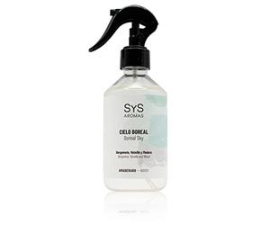 Ambientador Pulverizador Cielo Boreal - 300 ml - SYS Aromas | Aroma Amaderado y Dulce - Fragancia Duradera Bergamota, Vainilla y Madera - Spray Concentrado - Hecho en España
