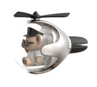 Ambientador Recargable Con Forma De Bola Voladora, Con Luz Y Dibujos Animados, Para Coche, Con Forma De Animalito, Clips Para Rejilla De Ventilación (Teddy Silver, 7cm)