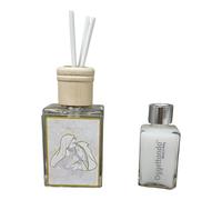 Ambientador rectangular de cristal Sagrada Familia detalles en oro en caja de regalo. Bomboneras de boda, bautizo, comunión, confirmación, graduación, aniversario y regalos útiles (Sagrada Familia 5)