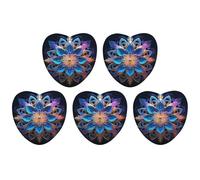 Ambientador rectangular para coche, diseño de mandala, paquete de 5 hojas colgantes perfumadas para automóvil, hogar, decoración interior de automóvil, forma de amor, estilo negro