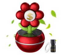 Ambientador solar difusor de para coche, ambientador de fragancia para coche, diseño de flores portátil innovador, letrero de riqueza, rotación de 360 grados, decoración interior del salpicadero