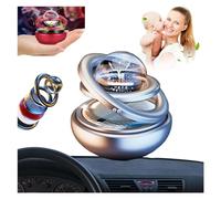Ambientador solar para coche, ambientador de coche, colgante de doble anillo giratorio solar, adorno de aromaterapia para coche, accesorios de decoración para coche y fragancia del hogar (plata)