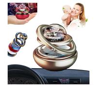 Ambientador solar para coche, ambientador de coche, colgante de doble anillo giratorio solar, adorno de aromaterapia para coche, accesorios de decoración para coche y fragancia del hogar (dorado)