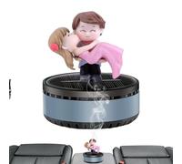 Ambientador solar para coche, ambientador de coche con adorno | Aromaterapia giratoria con energía solar, difusor de fragancia, figuras de abrazo, bonita decoración de coche