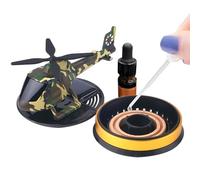 Ambientador solar para coche con helicóptero solar para aromaterapia, de larga duración, con perfume de 10 ml, sensor de luz de larga duración, avión de rotación, ambientador de coche para consola
