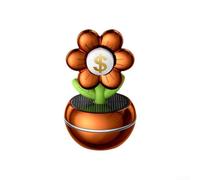 Ambientador solar para coche, difusor giratorio con diseño de flores, función solar automática, rotación dinámica, material ABS resistente para el interior del coche, accesorios decorativos (naranja)
