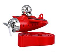 Ambientador solar para vehículo con adorno giratorio de avión, accesorio para salpicadero que ofrece movimiento de 360 grados y difusión de aroma (rojo)