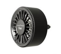 Ambientador USB para coche con LED de 7 colores, clip de ventilación ajustable y ventilador turbo para difusión y refrigeración de fragancia (fibra de carbono negra)