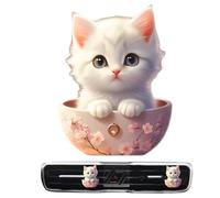 Ambientadores automotrices para gatos, ambientadores de coche de dibujos animados, clip de ventilación, difusor de clip de olor a mar, difusor de aromaterapia de dibujos animados de coche, accesorio