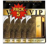 Ambientadores coche CARIBI VIP PACK 5 | Aromas prémium de larga duración en celulosa perfumada | Ambientadores de lujo para coche, hogar y oficina - Fragancias intensas y elegantes (VIP 07 PERFUME)