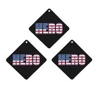 Ambientadores colgantes de larga duración con diseño de bandera de héroe de Estados Unidos, 3 piezas, ambientadores automáticos, tabletas de aromaterapia, espejo retrovisor, accesorios interiores