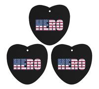 Ambientadores colgantes de larga duración con diseño de bandera de héroe de Estados Unidos, 3 piezas, ambientadores automáticos, tabletas de aromaterapia, espejo retrovisor, accesorios interiores