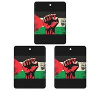 Ambientadores colgantes de larga duración, diseño de bandera palestina, derechos humanos, 3 piezas, ambientadores automáticos, tabletas de aromaterapia, espejo retrovisor, accesorios interiores