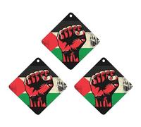 Ambientadores colgantes de larga duración, diseño de bandera palestina, derechos humanos, 3 piezas, ambientadores automáticos, tabletas de aromaterapia, espejo retrovisor, accesorios interiores