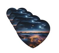 Ambientadores colgantes para coche, 4 unidades, con fragancia, tarjetas perfumadas, en forma de corazón, para aromaterapia, tabletas, ciudades, visión nocturna, ambientador de coche para el interior