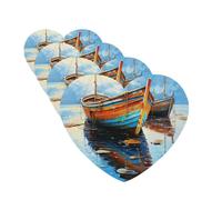 Ambientadores colgantes para coche, 4 unidades, con fragancia, tarjetas perfumadas en forma de corazón, tabletas de aromaterapia para coche, barcos, pinturas al óleo de mar, ambientador de coche para