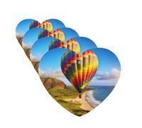 Ambientadores colgantes para coche, 4 unidades, con fragancia, tarjetas perfumadas, en forma de corazón, tabletas de aromaterapia para coche, globo de aire caliente, ambientador de coche para interior