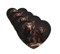 Ambientadores colgantes para coche, 4 unidades, con fragancia, tarjetas perfumadas, en forma de corazón, tabletas de aromaterapia para coche, color marrón, labrador retriever, ambientador para el