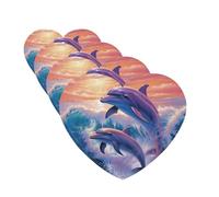 Ambientadores colgantes para coche, 4 unidades, con fragancia, tarjetas perfumadas, en forma de corazón, para aromaterapia, tabletas, delfines, arte para coche, espejo interior, colgante, regalos