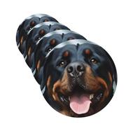 Ambientadores colgantes para coche, 4 unidades, tarjetas perfumadas de fragancia, forma redonda, tabletas de aromaterapia para coche, rottweiler, cabeza de lengua, ambientador de coche para espejo
