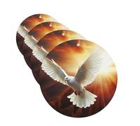 Ambientadores colgantes para coche, 4 unidades, tarjetas perfumadas, forma redonda, aromaterapia, tabletas, paloma, sol, arte, ambientador de coche, para espejo interior de coche, colgante de regalo