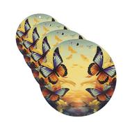 Ambientadores colgantes para coche, 4 unidades, tarjetas perfumadas, forma redonda, aromaterapia, tabletas, vuelo, mariposas, ambientador de coche, para espejo interior de coche, colgante de regalo